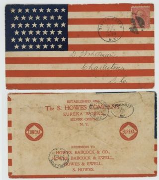 Mr Fancy Cancel 2c Spanish American War Patriotic Ad Cover Howes Co Silver Creek