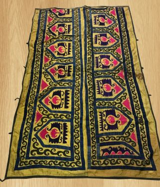 Rare Vintage Hand Embroidered Uzbek Wall Hanging Suzani 5 X 3 Ft (57)