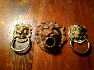 Old Ornaments Lions Brass And Bronze