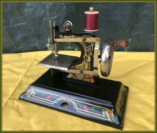Antique Casige Model 116 Geometric Toy Hand Crank Sewing Machine