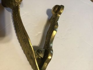 Vintage Solid Brass in Flight Mallard Duck Door Knocker 10 1/2 