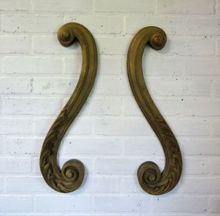 Vintage Antique Gold Gilt Gesso Scroll Resin Architectural Salvage Wall Art