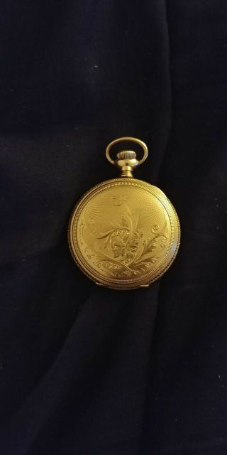 Antique Elgin Fancy Engraved Hunting Case Pocket Watch 14k Yellow Gold C1905