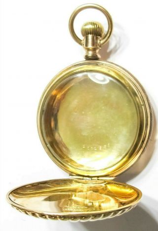 SCARCE - 18S - DUEBER LC - 14KGF HUNTERS POCKET WATCH CASE (F1) 11