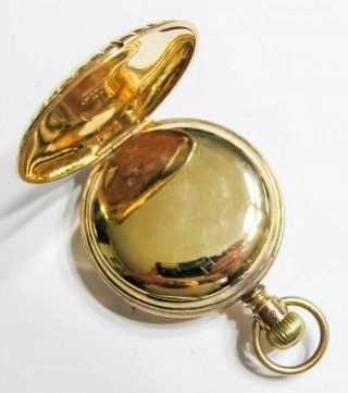 SCARCE - 18S - DUEBER LC - 14KGF HUNTERS POCKET WATCH CASE (F1) 4