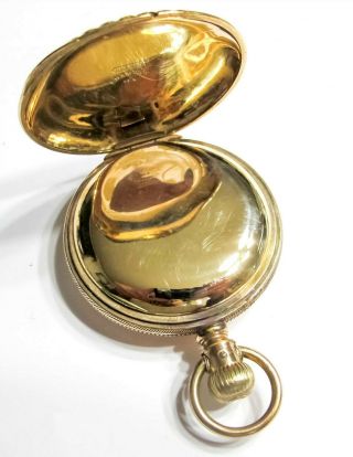 SCARCE - 18S - DUEBER LC - 14KGF HUNTERS POCKET WATCH CASE (F1) 6