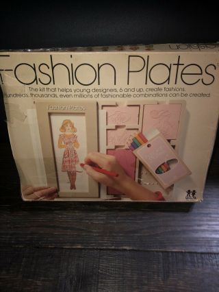 Vintage Fashion Plates Designer Set Tomy 1978 Toy Paper Doll Clothing Kit 2508