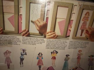 Vintage Fashion Plates Designer Set TOMY 1978 Toy Paper Doll Clothing Kit 2508 8