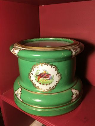 Antique Green Porcelain Jardiniere Pedestal