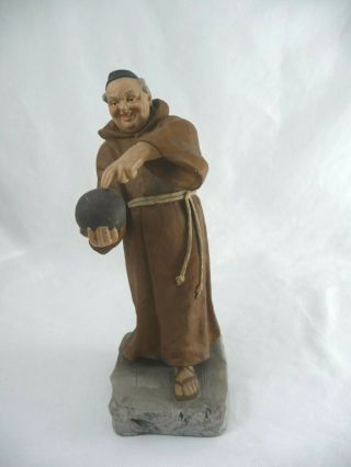 Porcelain Bisque 7 " Friars Monk Bowling Attributed To Carl Schneider Germany