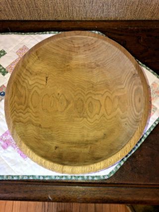 Vintage Wooden Dough/salad Bowl 12 1/2 " Diam.  4 1/2 " Deep Perfect Country Primi