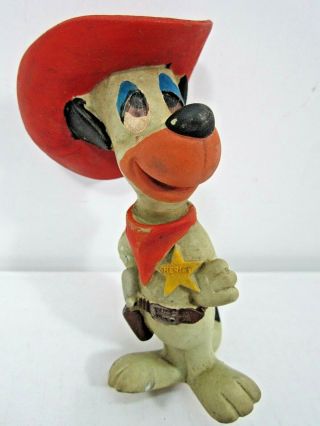 Vintage Rare Huckleberry Hound Sheriff Rubber Squeak Toy Lanco Made In Spain