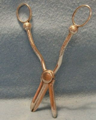 ABSOLUTELY BRILLIANT LATE 1800s ORNATE VICTORIAN SILVER PLATE GRAPE SHEARS 2