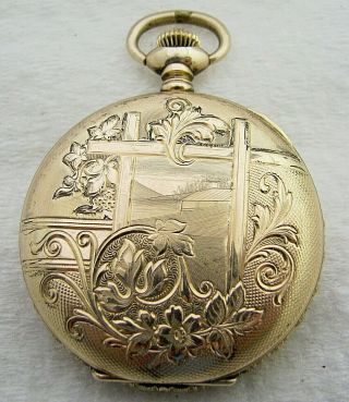 Antique 6s Elgin Gold Filled Hunter Case Pocket Watch