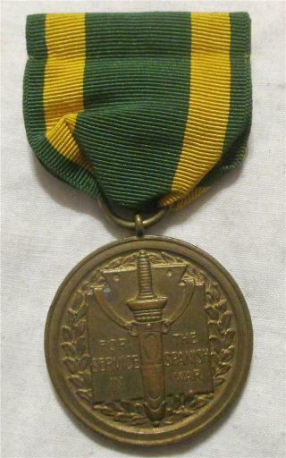 Spanish American War Us Service Medal Numbered & Ided