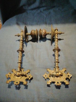 Victorian Gothic Revival Brass/Bronze Candle Sconces. 3