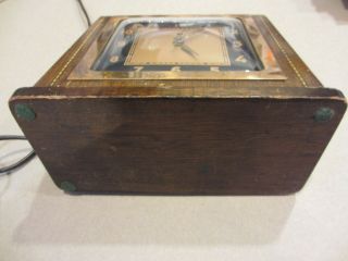 ANTIQUE ART DECO Telechron 1930 ' S INLAY WOOD MANTLE CLOCK OR SHELF CLOCK 2