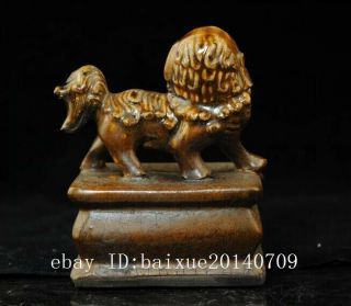 CHINESE old PORCELAIN lion statue seal b02 4