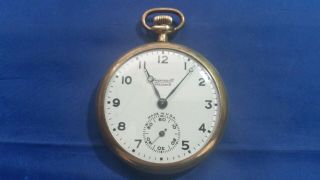 Antique Ingersoll Reliance 7j Open Face Pocket Watch G.  F.  Elgin Case