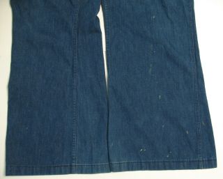 Men ' s 1980s VTG US NAVY MILITARY DUNGAREES Bell Bottom Denim Jean 38 