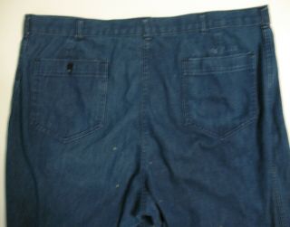 Men ' s 1980s VTG US NAVY MILITARY DUNGAREES Bell Bottom Denim Jean 38 