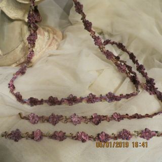 French Style Rococo Rosette Passmenteri Ombre Orchid Plum Trim Jacquard 1yd