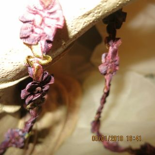 FRENCH STYLE ROCOCO ROSETTE PASSMENTERI OMBRE ORCHID PLUM TRIM JACQUARD 1YD 4