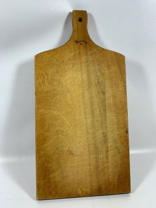 Antique Vintage Bread Dough Board Wood Cutting Cookie Munising W/handle G1