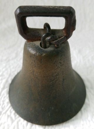 Antique Vintage Metal Bell Brass Handle Hand Forged Collectible Decorative