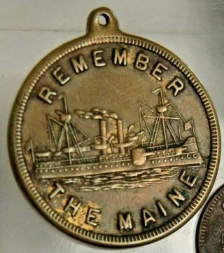 C1898 Medal Pendant Fob - Adm.  George Dewey,  Hero Of Manila - Remember The Maine