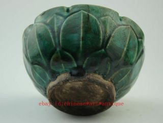Anciet antique Chinese The song dynasty style Green glaze porcelain bowl b01 5