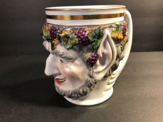 Antique Porcelain Capodimonte Beer Stein / Italy C.  1900/ Gilding / N Mark / Mug