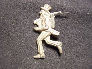Very Rare Uncle Sam Pin Back Spanish American War Era Pin