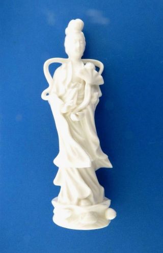 Vintage Chinese Blanc De Chine Kwan Yin Figurine Statue 2 X 7 "