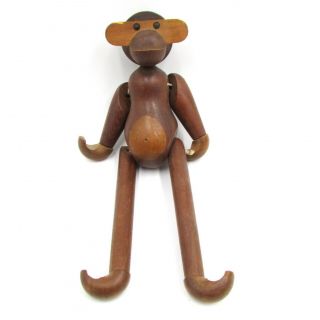 Vintage Hand Made Wooden Monkey Toy Doll Moving Parts & Disconnecting Head