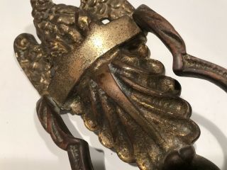 Antique Victorian Heavy Bronze American Eagle Door Knocker,  8 