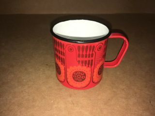 Vintage Mid Century Modern Finel Enamel Coffee Cup Made In Finland