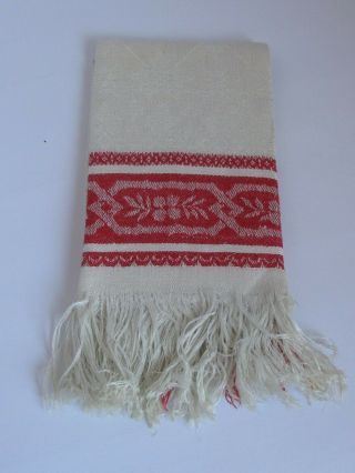 Antique Linen Damask Towel Turkey Red 20 " X 37 "