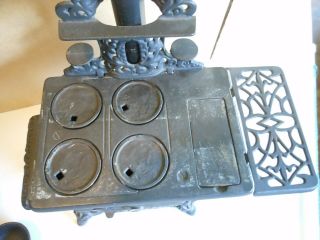 Vintage Crescent Cast Iron Stove Toy/Salesman ' s Sample with Accessories 6