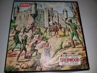 Rare Airfix Plastic Playset Series Sherwood Forest Robin Hood & Box & Castle