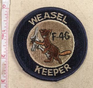 Usaf Weasel Keeper F - 4g Wild Weasel Patch 1980’s