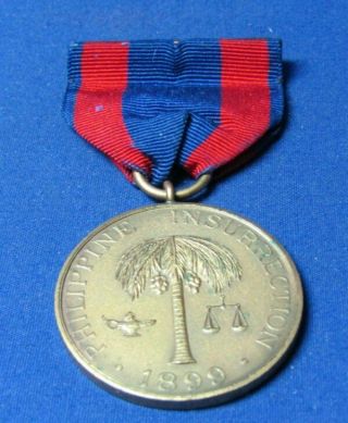 Spanish American War Philippine Insurrection Service Medal Numbered On Rim