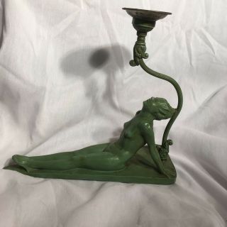 Antique Vintage Art Deco Nude Candle Holder/lamp