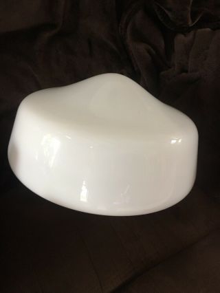 Large White Milk Glass School House Light Shade Globe.  6” Hole