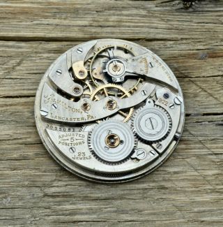 Antique 922 Waltham Pocket Watch Movement,  23 Jewel,  12s,  3055081