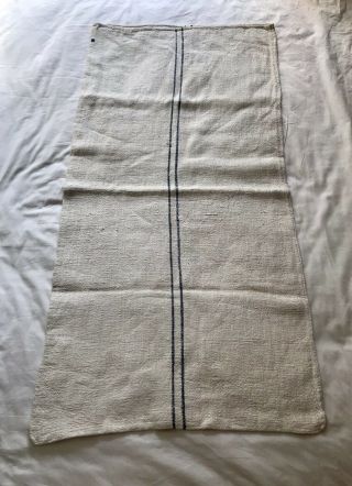 Vintage French Fabric Feed Sack Hemp Linen.  Pristine 41 X 20 Inches