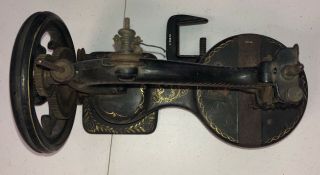 ANTIQUE EARLY HANDCRANK SEWING MACHINE Stenciled Quality Design Museum Find 5