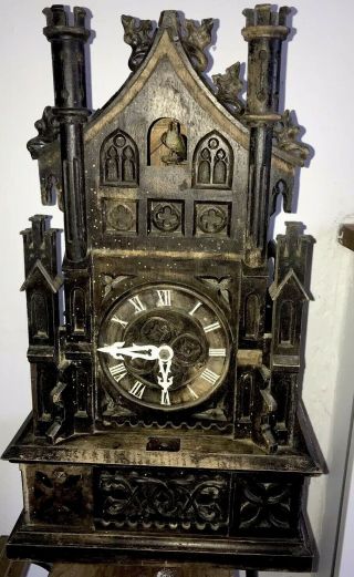 Large Wooden Antique/vintage Black Forest Cuckoo Clock For Spares/repairs