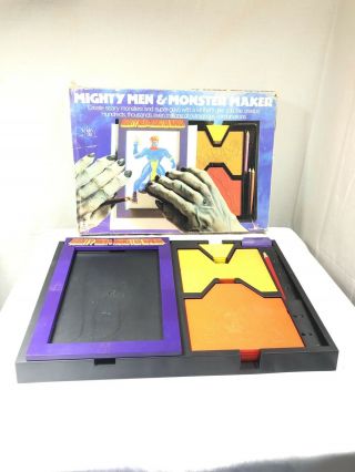 Vintage Mighty Men & Monster Maker Drawing Art Set Tomy 1979,  Complete 18 Plates