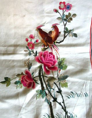 Vintage Chinese Silk Hand Embroidered Wedding Pillow Cover Birds 19 